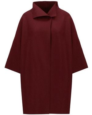 Harris Wharf London Kimono Mantle Coat - Red