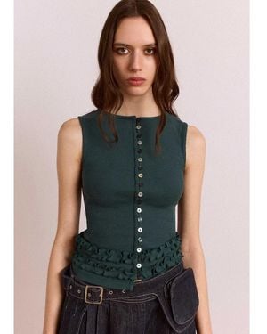 Damson Madder Ember Organic Cotton Tank - Blue