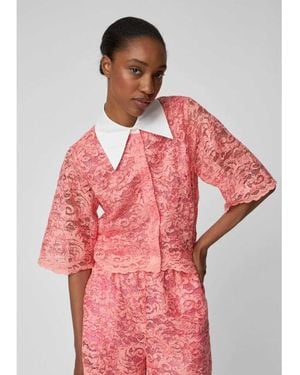 Stella Nova Sequinned Lace Shirt - Red