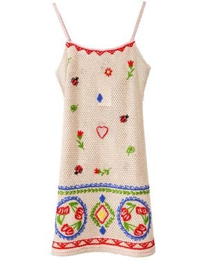 NOIB Bardot Mini Crochet Dress - Multicolour