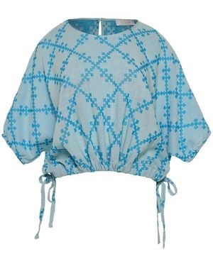 Devotion Florana Drawstring Top - Blue