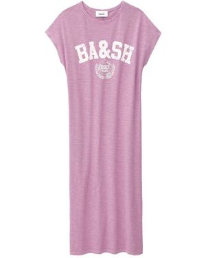 Ba&sh Civia Organic Cotton T-Shirt Dress - Purple