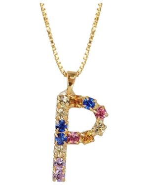 Caroline Svedbom Initial P Letter Necklace - Metallic