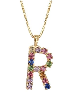 Caroline Svedbom Initial R Letter Necklace - Metallic