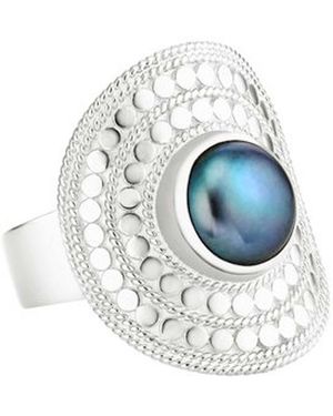 Anna Beck Pearl Saddle Ring - Blue
