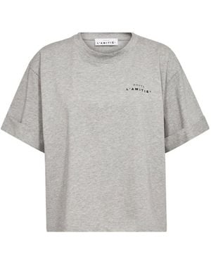 Haute L'Amitié Crew Neck Crop Tee - Grey