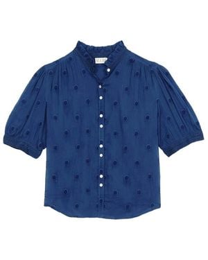 M.A.B.E Frani Embellished Short Sleeve Top - Blue