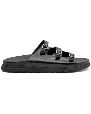 Shoe The Bear Ellen Buckle Leather Sandal - Black