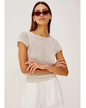 Rails Cady Linen Blend Knit Top - White