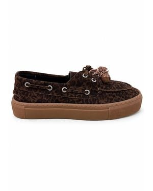 Date Caletta Suede Platform Loafers - Brown