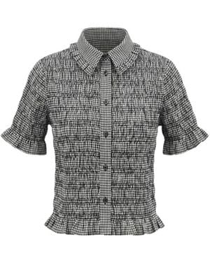 Nooki Design Astrid Check Blouse - Grey