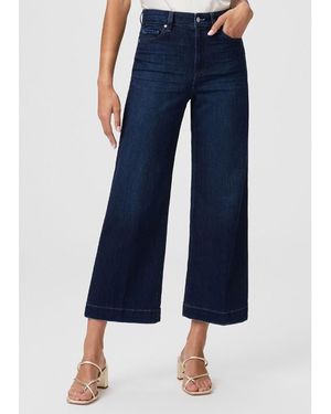 PAIGE Anessa High Rise Cropped Wide Leg Jeans - Blue