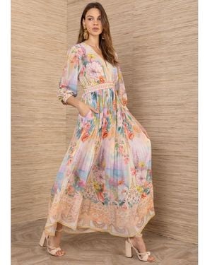 Hale Bob Floral Sunset Midaxi Dress - Brown