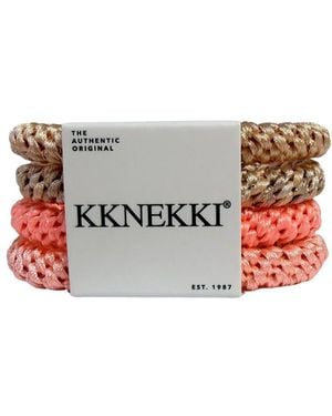 KKNEKKI Hair Tie Bundle 4 Pack - Red