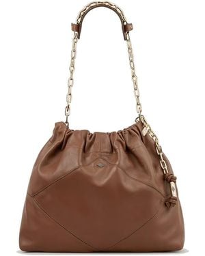Ba&sh Leather June Tote Bag - Brown