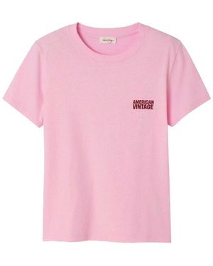 American Vintage Ykobow Cotton T-Shirt - Pink