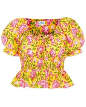 Pink City Prints Katie Oranic Cotton Top - Yellow
