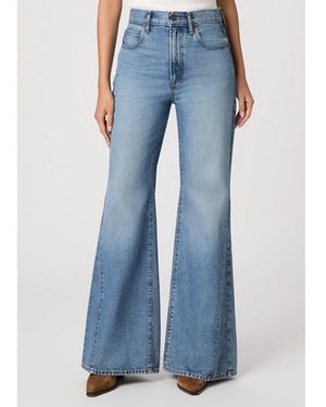 PAIGE Callie 32" High Rise Relaxed Inset Flare Jeans - Blue