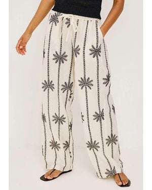 Rails Emmie Wide Leg Cotton Trousers - Natural
