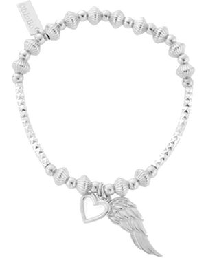 ChloBo Disc Heart Angel Wing Bracelet - Metallic