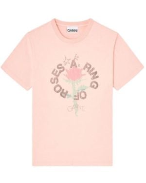 Ganni Future Jersey Oversized T-Shirt - Pink