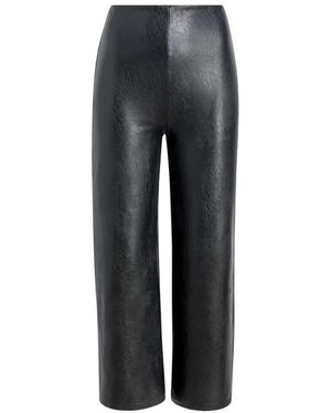 Commando Faux Leather Cropped Wide Leg Trousers - Grey