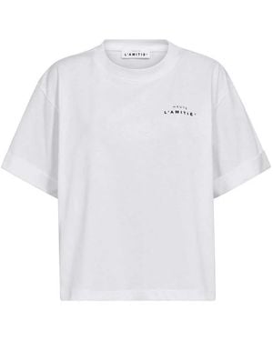 Haute L'Amitié Crew Neck Crop Tee - White