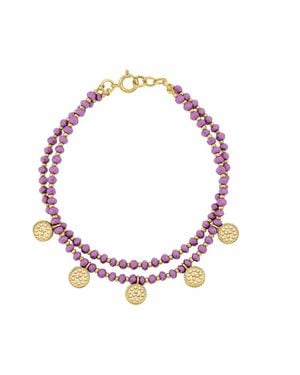 Anna Beck Lilac Beaded Charm Bracelet - Pink
