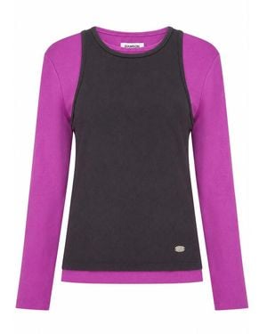 Damson Madder Manon Layered Long Sleeve T-Shirt - Purple