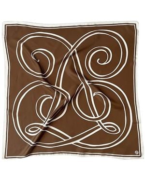lescarf Monogram 80 Silk Scarf - Metallic