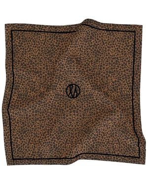 lescarf Leo Silk Scarf - Brown