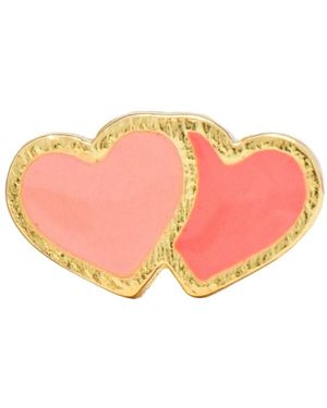 Lulu 2Hearts Single Stud Earring - Pink