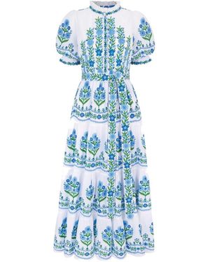 Pink City Prints Matilda Organic Cotton Maxi Dress - Blue