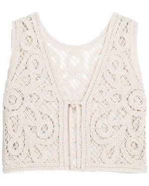 Louise Misha Gloria Crocheted Gilet - Natural