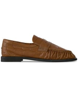 Pavement Elmira Croco Leather Loafer - Brown