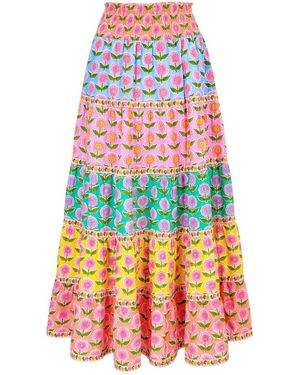 Pink City Prints Jessica Skirt - Red
