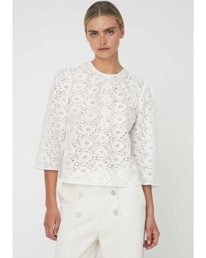 Stella Nova Cotton Lace Blouse - White