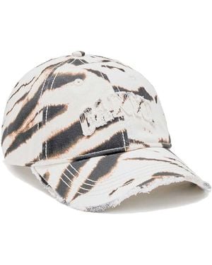 Ganni Organic Cotton Zebra Canvas Cap - White