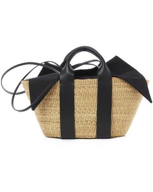 Muuñ George Ltr Straw Bag - Black