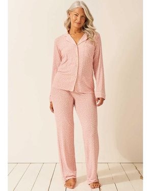 Stripe & Stare Long Pyjamas - Pink