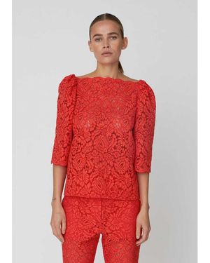 Stella Nova Heavy Lace Blouse - Red
