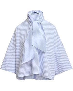 Essentiel Antwerp Kefir Pussybow Blouse - Blue