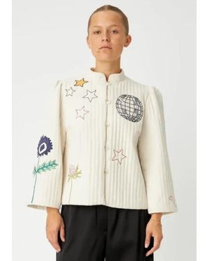 Stella Nova Handcrafted Embroidered Jacket - Natural