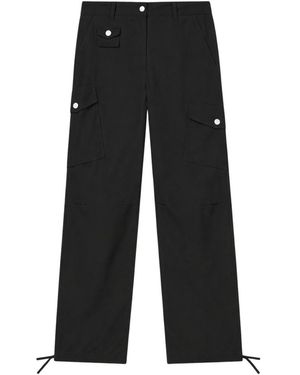 Ganni Stretch Cotton Pocket Cargo Trouser - Black