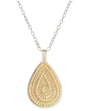 Anna Beck Medium Beaded Teardrop Necklace - Metallic