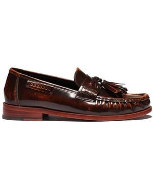 Grenson Mari Rub Off Leather Tassel Loafer - Brown