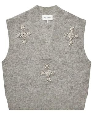 Munthe Vurulia Alpaca Blend Sleeveless Jumper - Grey