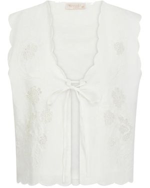 Nooki Design Isabel Embroidered Gilet - White