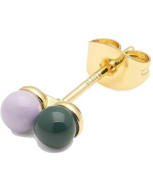 Lulu Double Colour Ball Single Earring - Metallic