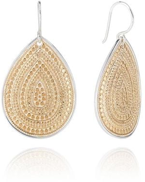 Anna Beck Large Dotted Teardrop Earrings - Natural
